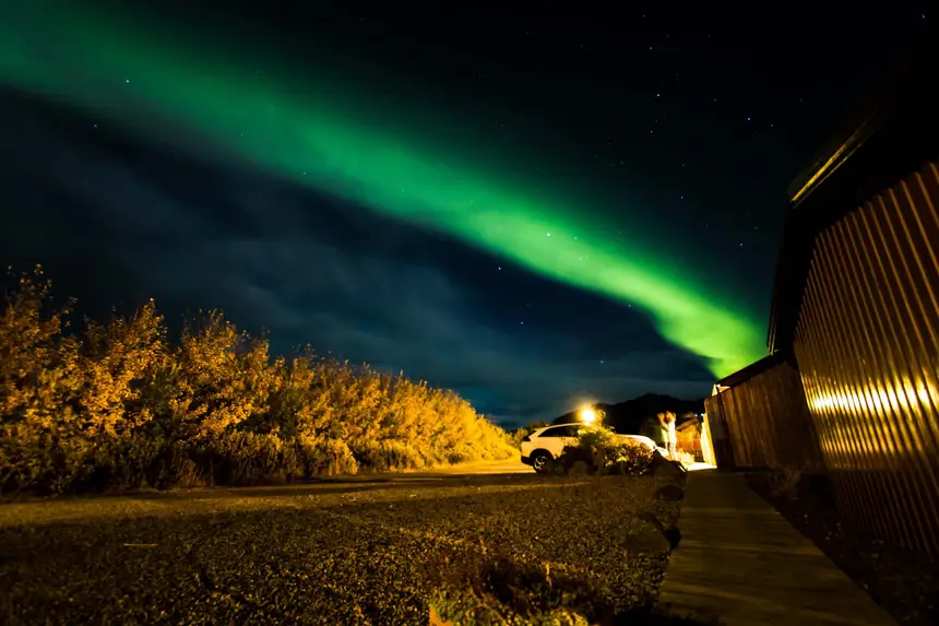 Arnanes Country Hotel in bei Höfn · Blick zum Vatnajökull